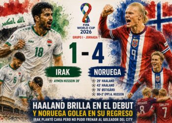 Irak 1-4 Noruega: Haaland firma un estreno mundialista de estrella y sitúa a los nórdicos junto a Francia en el liderato