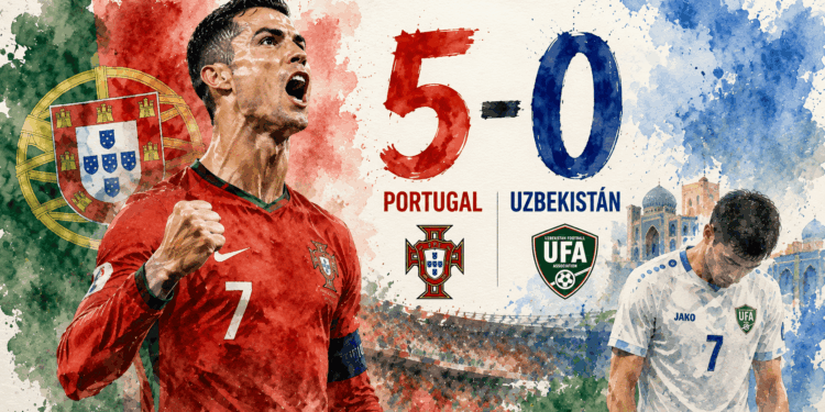 Portugal 5-0 Uzbekistán: Cristiano responde a las dudas con una exhibición y acerca a los lusos a octavos