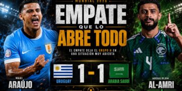 Arabia saudí empata contra Uruguay