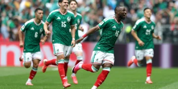 Jugadores de México celebran el triunfo ante Sudáfrica en el primer partido del Mundial 2026