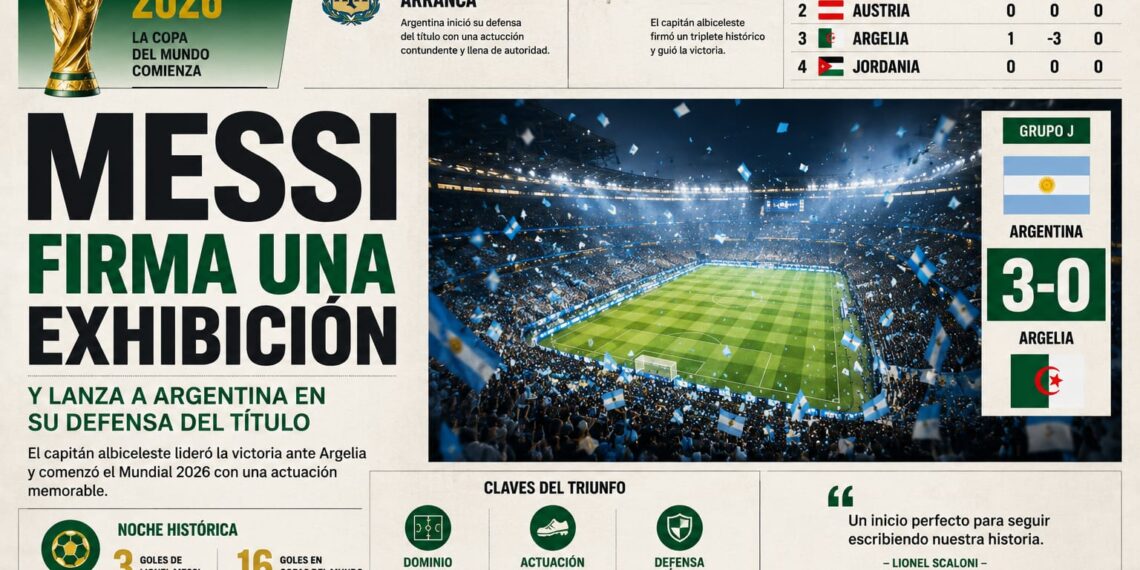 Messi firma una exhibición y lanza a Argentina en su defensa del título