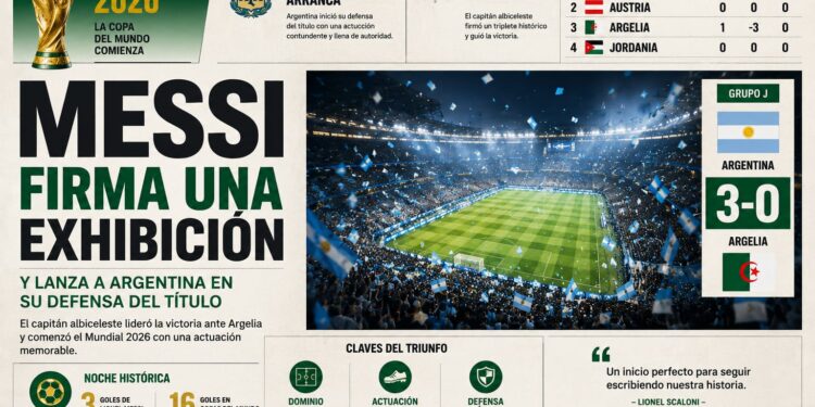 Messi firma una exhibición y lanza a Argentina en su defensa del título