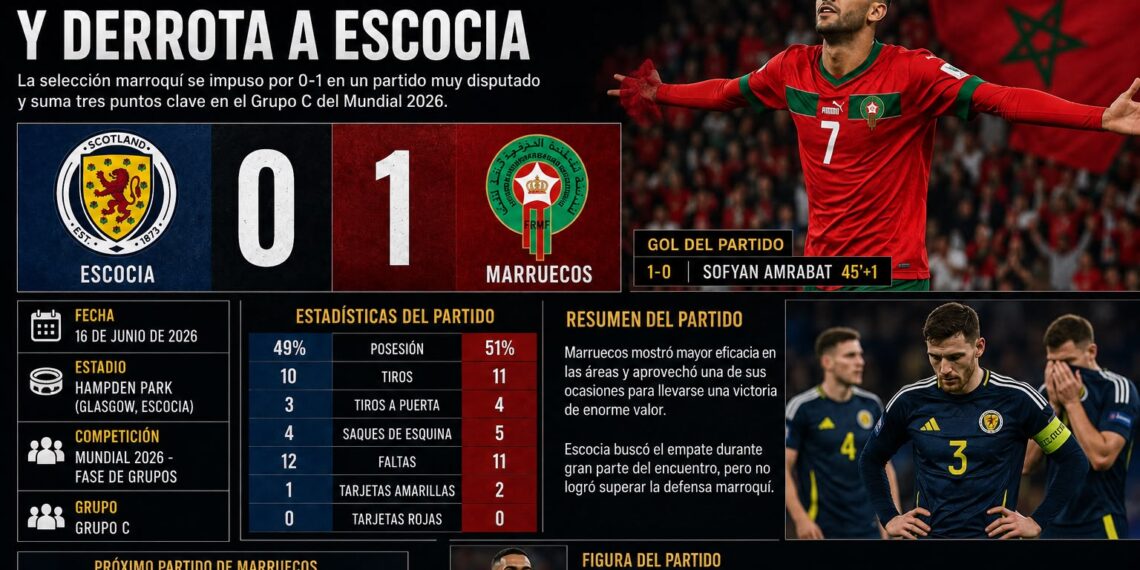 Marruecos golpea primero, resiste al final y se adueña del liderato del Grupo C