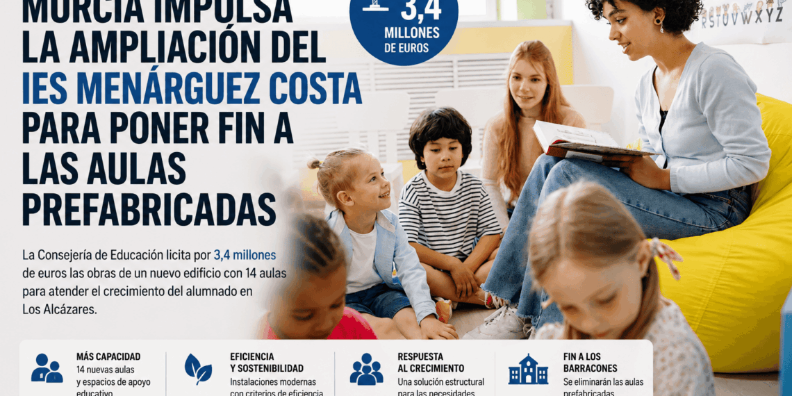 Murcia impulsa la ampliación del IES Menárguez Costa para poner fin a las aulas prefabricadas