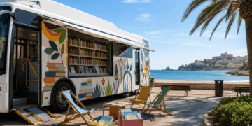 Los bibliobuses de la Región de Murcia llevan más de 60.000 libros a playas y pueblos este verano