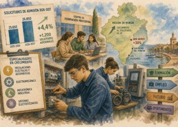 La Formación Profesional gana impulso en la Región de Murcia y San Javier lidera el crecimiento de las solicitudes