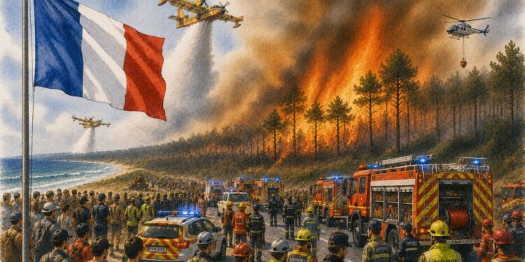 Un incendio obliga a evacuar zonas de la costa atlántica francesa mientras aumenta el riesgo extremo por calor