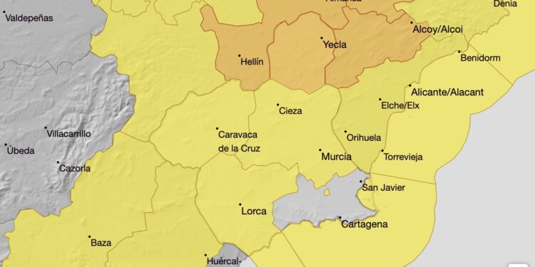 Murcia se prepara para un brusco cambio de tiempo: tormentas, granizo y hasta 30 litros en una hora