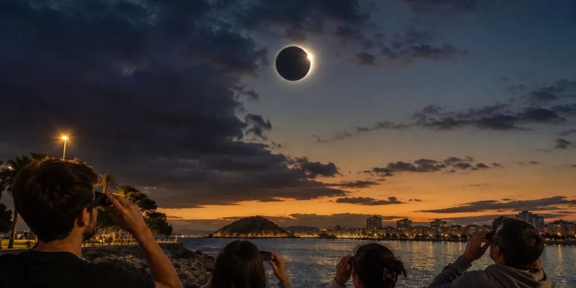 Eclipse Murcia hoy con previsión de nubes en el interior y mejores condiciones en el litoral